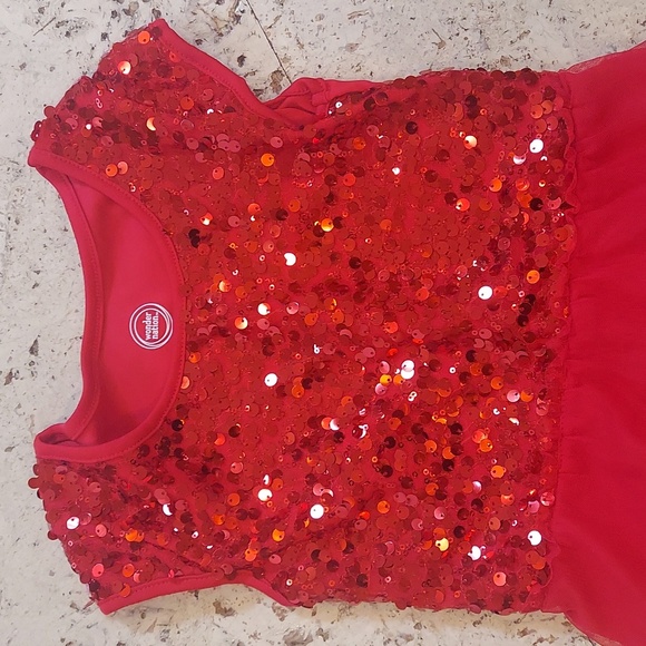 Wonder Nation Holiday Red Girls Dress Size 6/6X - Picture 2 of 7